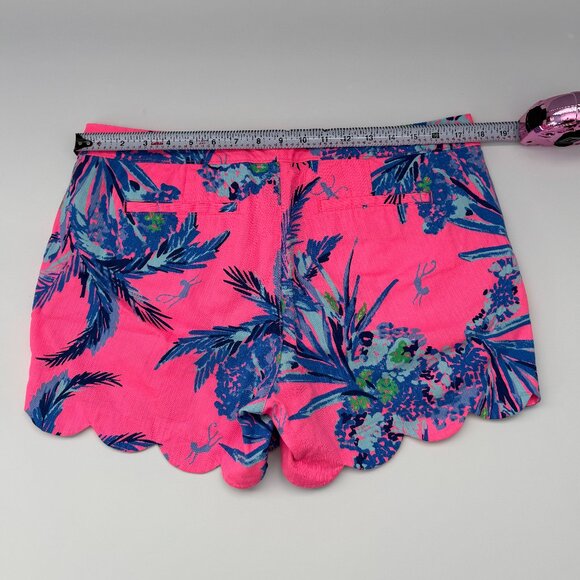 Lilly Pulitzer Buttercup Shorts in Tiki Pink Out on a Limb Size 10 - Picture 5 of 10